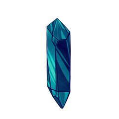 Crystal gem and gem icon. Isolated cartoon mineral, crystal and gem. Natural opal, emerald and diamond, ruby ​​and topaz, quartz glass, jewelry and geological crystal.