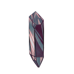 Crystal gem and gem icon. Isolated cartoon mineral, crystal and gem. Natural opal, emerald and diamond, ruby ​​and topaz, quartz glass, jewelry and geological crystal.