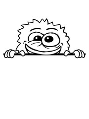 Wahnsinniges Monster hinter Mauer 