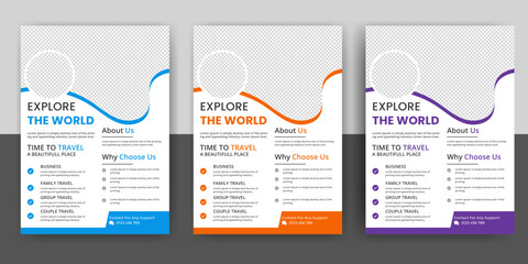 Travel flyer or poster brochure design, layout, Travel flyer, modern travel flyer, template, summer travel agencies