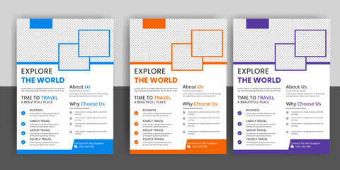 Travel flyer or poster brochure design, layout, Travel flyer, modern travel flyer, template, summer travel agencies