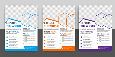 Travel flyer or poster brochure design, layout, Travel flyer, modern travel flyer, template, summer travel agencies