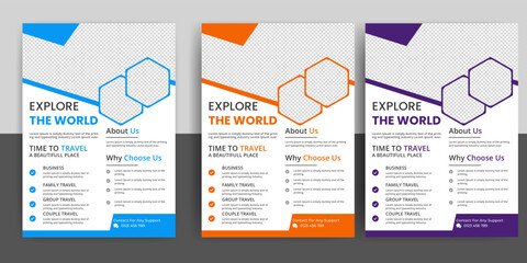 Travel flyer or poster brochure design, layout, Travel flyer, modern travel flyer, template, summer travel agencies
