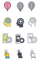 creative icon illustration, idea. solid icon vector design, silhouette, glyph, black.