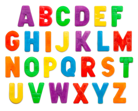 Transparent PNG Magnetic Plastic Alphabet ABC Letters.