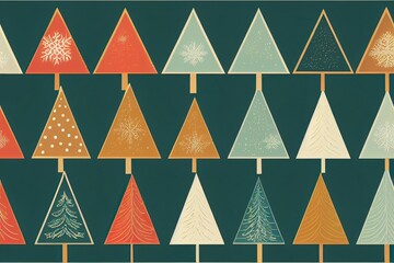 Merry Christmas decorated tree background, xmas pattern.