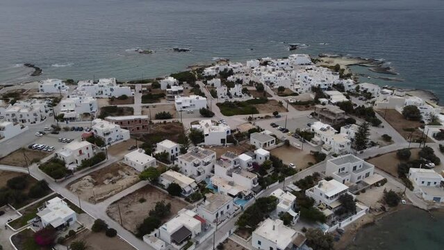 Pollonia Village Aerial View in Milos, Cyclades Island in Aegean Sea, Greece