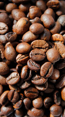 close-up of roasted coffee beans as vertical background, smartphone wallpapers, vertical mobile wallpapers, brown coffee beans background, texture of coffeebeans background, full frame coffee beans