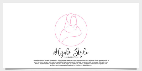 Fototapeta premium hijab style logo design vector with creative concept template