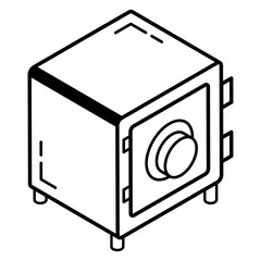 Check a line icon of safe storage 