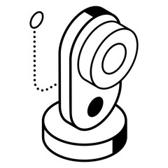 Secure password linear isometric icon 