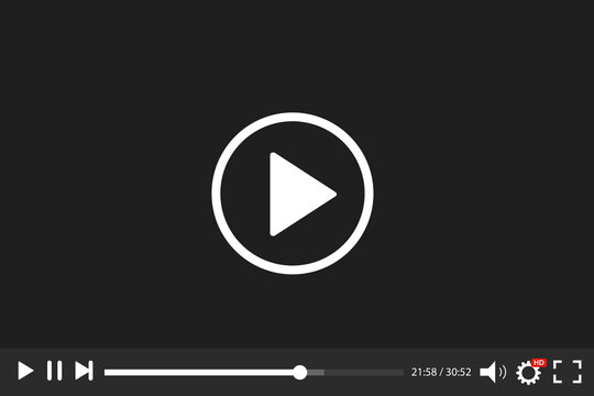 Web page for playing videos of video playlists. Vector illustration
