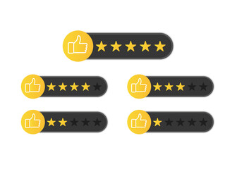 A set of reviews in stars and likes. Vector illustration