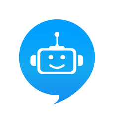 Message robot assistant. Vector illustration