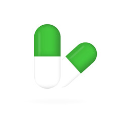 Antibiotics pills on a white background. Vector illustration