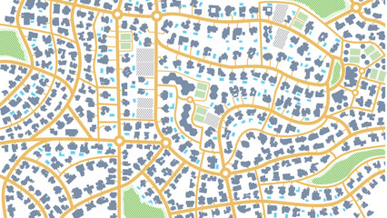 Map navigation to own house.View from above the map buildings. Detailed view of city from above. Graphic tourist map. City top view. Abstract background. Gps Flat style, Vector, illustration isolated.