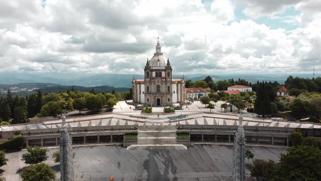Beautiful shot of the historic Sameiro Sanctuary building in Braga, Portugal