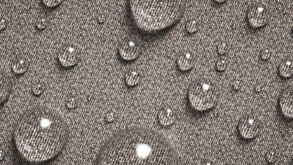 Drops of water on a moisture-resistant waterproof fabric