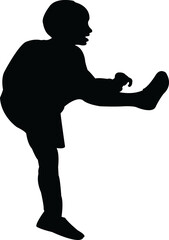 a boy body silhouette vector