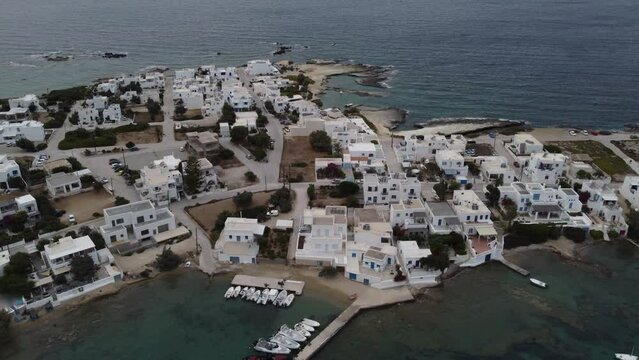 Pollonia Village Aerial View in Milos, Cyclades Island in Aegean Sea, Greece