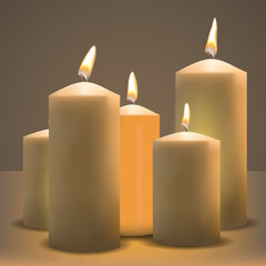 Realistic candles collection.3d candles.Burning candle