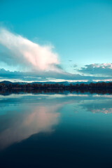 sunset over the lake