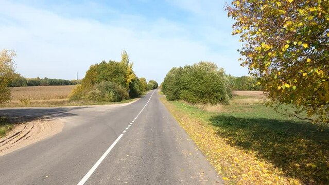 Road view on a summer day. Highways and cars, roadside and white road line markings.