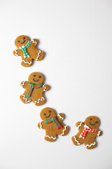 Gingerbread Man Cookies on a White Background