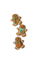 Gingerbread Man Cookies on a White Background