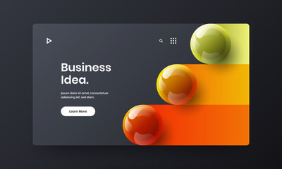 Vivid realistic balls web banner illustration. Colorful leaflet vector design layout.