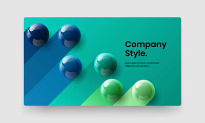 Multicolored 3D spheres company identity illustration. Unique site screen design vector concept.