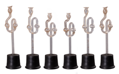 Fermentation tube for a balloon with wine on an isolated background.