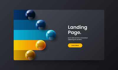 Simple realistic spheres front page concept. Abstract corporate identity vector design template.