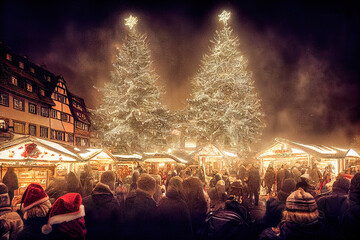 Weihnachtliche Winterlandschaft Christmas Jahreszeit	Weihnachsmarkt Advent Stimmung Digital 
