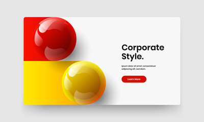 Vivid booklet vector design layout. Unique 3D balls front page concept.