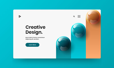 Multicolored corporate cover vector design layout. Abstract realistic balls company identity template.