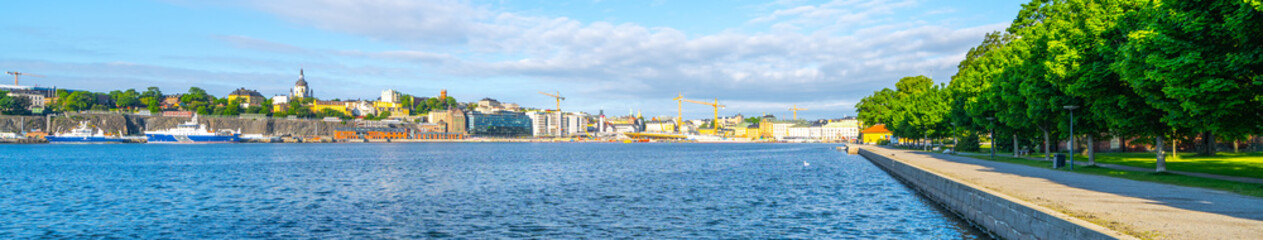 Sunny summer day at water in Stockholm