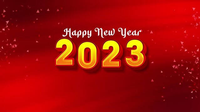 Happy new year 2023 Merry christmas Golden Balloons Text decoration glitter gold confetti on trendy background. New year eve invitation foil balloons. Greeting, Celebration, Party Invitation,