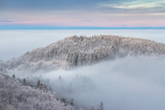 Sunrise on the hill Sitno, Slovakia.