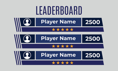 leaderboard template design, Game leaderboard with abstract vector