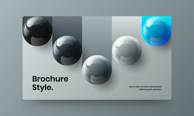 Vivid realistic balls web banner layout. Trendy leaflet vector design template.