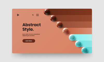 Minimalistic magazine cover vector design illustration. Amazing 3D balls banner layout.