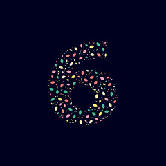 Color Abstract Number 6 nature leaves 