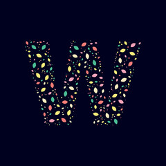 Color Abstract letter W nature leaves 