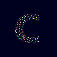 Color Abstract letter C nature leaves 