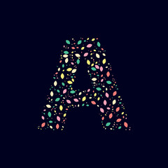 Color Abstract letter A nature leaves 