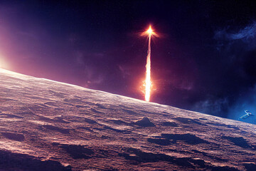 starship, rocket launch from the moon