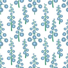 Winter Christmas seamless floral berries branches pattern for wrapping paper and kids clothes print and Noel