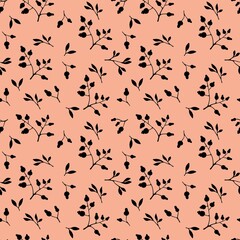 Winter floral seamless Christmas berries and leaves pattern for Noel wrapping paper and summer swimsuit print