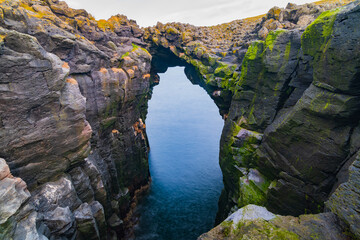 Landscape of the Arnastapi cliffs (Iceland)